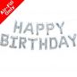 Preview: Happy Birthday Schriftzug silber